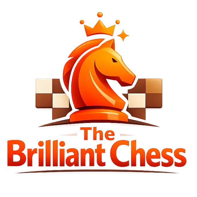 The Brilliant Chess logo held inside a carved Newari window