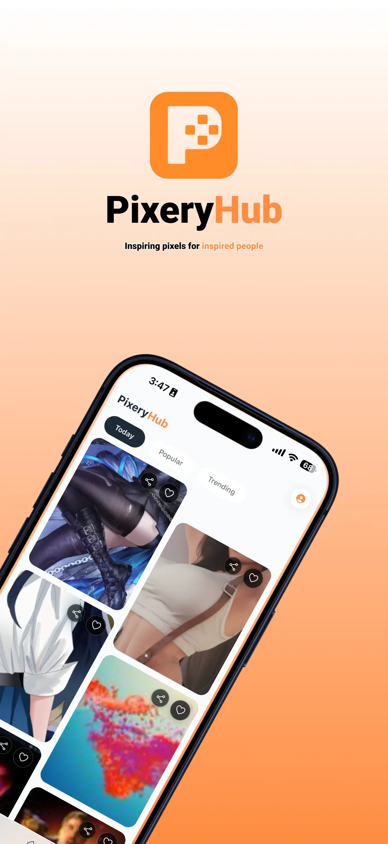 PixeryHub screen