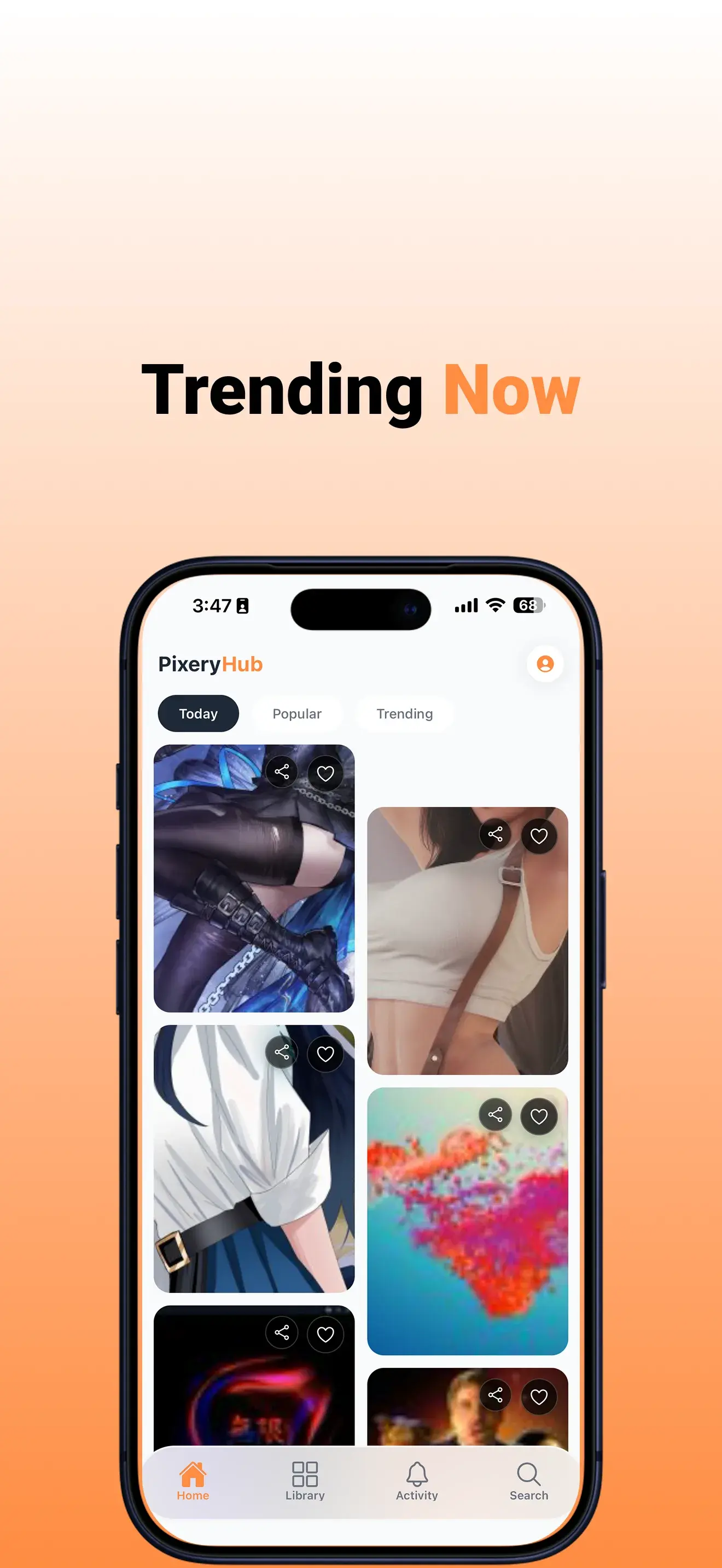 PixeryHub screen